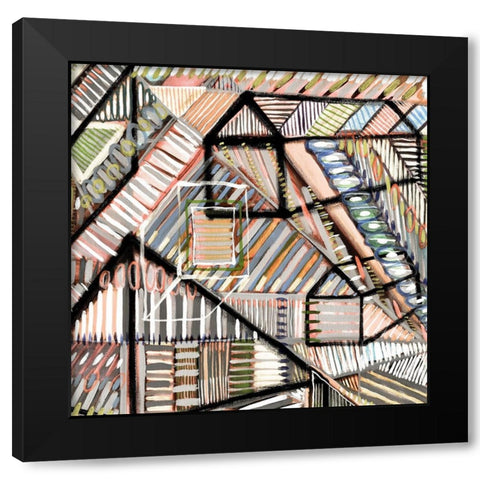 Construct I Black Modern Wood Framed Art Print with Double Matting by Galapon, Nikki