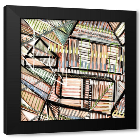 Construct II Black Modern Wood Framed Art Print with Double Matting by Galapon, Nikki