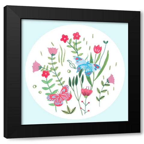 Butterfly Season III Black Modern Wood Framed Art Print with Double Matting by Wang, Melissa