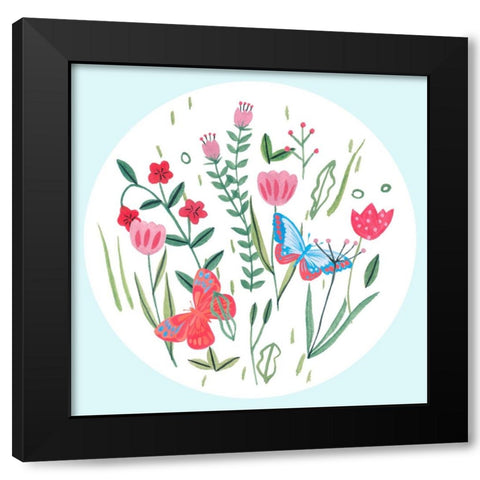 Butterfly Season VI Black Modern Wood Framed Art Print with Double Matting by Wang, Melissa