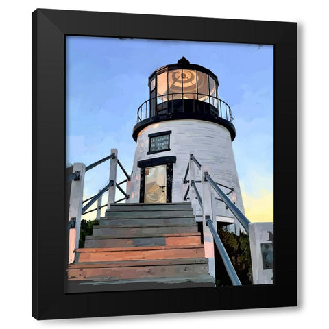 Maine Lighthouses I Black Modern Wood Framed Art Print with Double Matting by Kalina, Emily