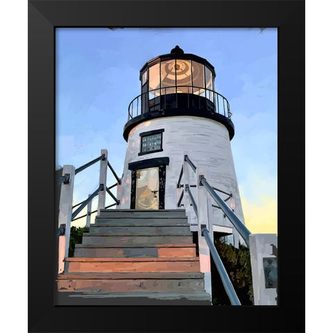 Maine Lighthouses I Black Modern Wood Framed Art Print by Kalina, Emily