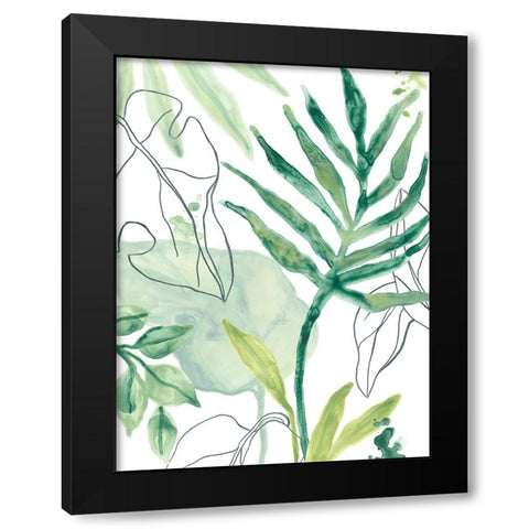 Tropical Palm Chorus III Black Modern Wood Framed Art Print with Double Matting by Vess, June Erica