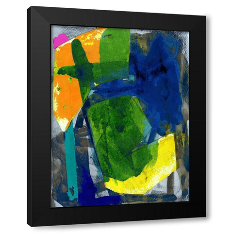 Brights Strokes I Black Modern Wood Framed Art Print by Cartissi