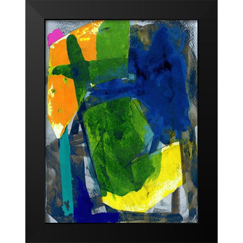 Brights Strokes I Black Modern Wood Framed Art Print by Cartissi