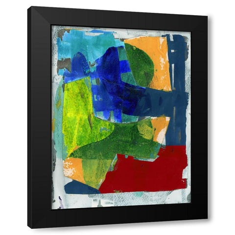 Brights Strokes II Black Modern Wood Framed Art Print with Double Matting by Cartissi