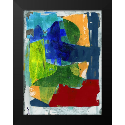 Brights Strokes II Black Modern Wood Framed Art Print by Cartissi