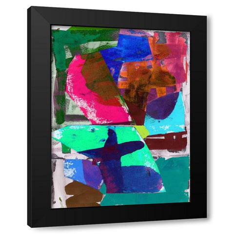 Brights Strokes III Black Modern Wood Framed Art Print by Cartissi