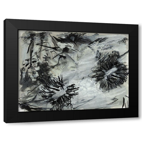 Black And White Chinois I Black Modern Wood Framed Art Print with Double Matting by Cartissi