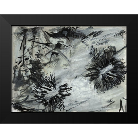 Black And White Chinois I Black Modern Wood Framed Art Print by Cartissi