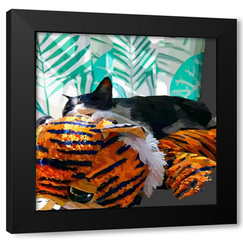 Sunning Kitties I Black Modern Wood Framed Art Print by Kalina, Emily