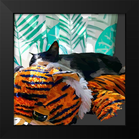 Sunning Kitties I Black Modern Wood Framed Art Print by Kalina, Emily