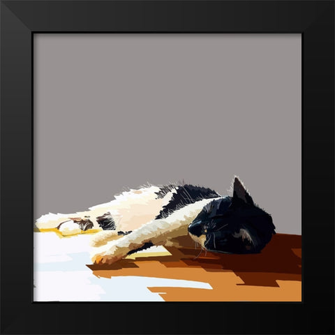 Sunning Kitties IV Black Modern Wood Framed Art Print by Kalina, Emily