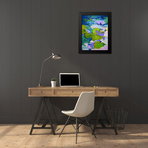 Glitter Me Happy I Black Modern Wood Framed Art Print by Fagan, Dorothy