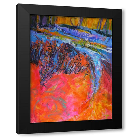 Vibrant Flow I Black Modern Wood Framed Art Print with Double Matting by Fagan, Dorothy