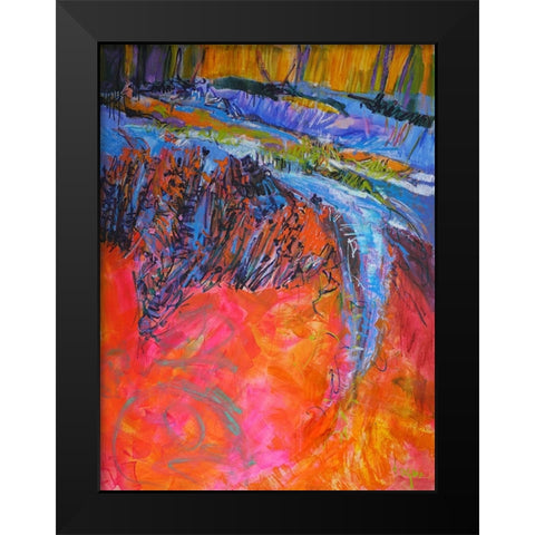 Vibrant Flow I Black Modern Wood Framed Art Print by Fagan, Dorothy