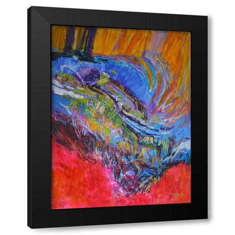 Vibrant Flow II Black Modern Wood Framed Art Print with Double Matting by Fagan, Dorothy
