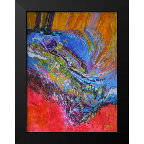 Vibrant Flow II Black Modern Wood Framed Art Print by Fagan, Dorothy