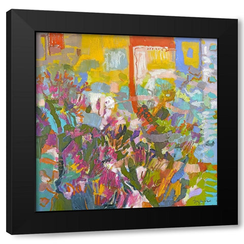 From My Garden Window II Black Modern Wood Framed Art Print by Fagan, Dorothy