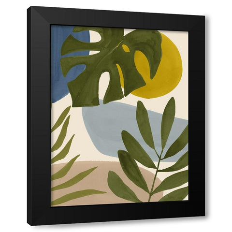 Tropica Tumble I Black Modern Wood Framed Art Print with Double Matting by Barnes, Victoria