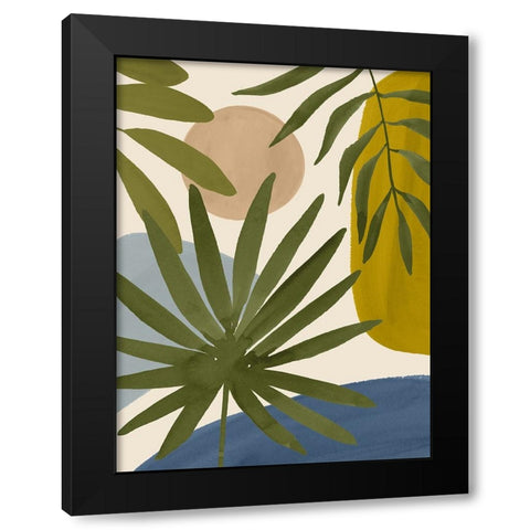 Tropica Tumble II Black Modern Wood Framed Art Print with Double Matting by Barnes, Victoria