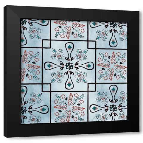Repetition III Black Modern Wood Framed Art Print with Double Matting by Wang, Melissa