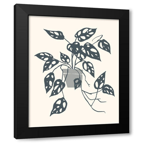 Growing Leaves I Black Modern Wood Framed Art Print with Double Matting by Wang, Melissa