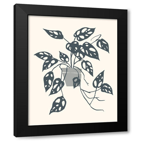 Growing Leaves I Black Modern Wood Framed Art Print by Wang, Melissa