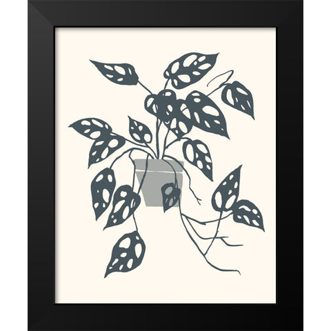 Growing Leaves I Black Modern Wood Framed Art Print by Wang, Melissa