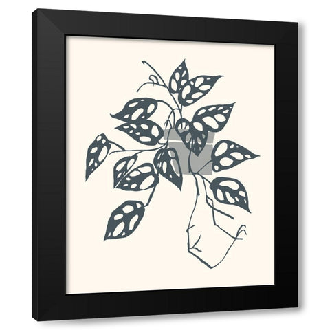 Growing Leaves III Black Modern Wood Framed Art Print with Double Matting by Wang, Melissa