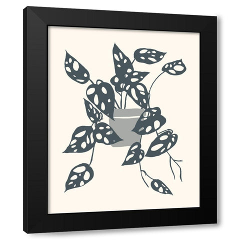Growing Leaves IV Black Modern Wood Framed Art Print with Double Matting by Wang, Melissa