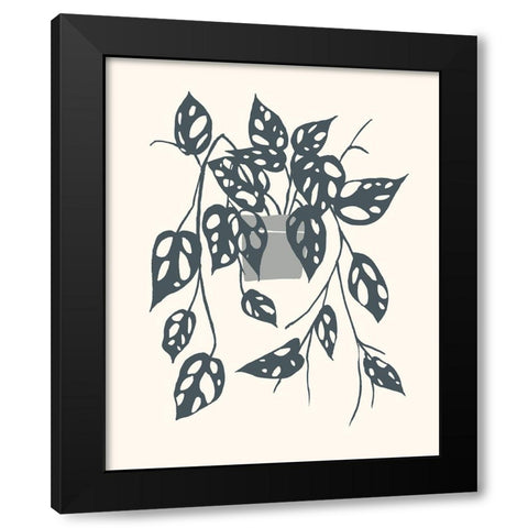 Growing Leaves V Black Modern Wood Framed Art Print by Wang, Melissa