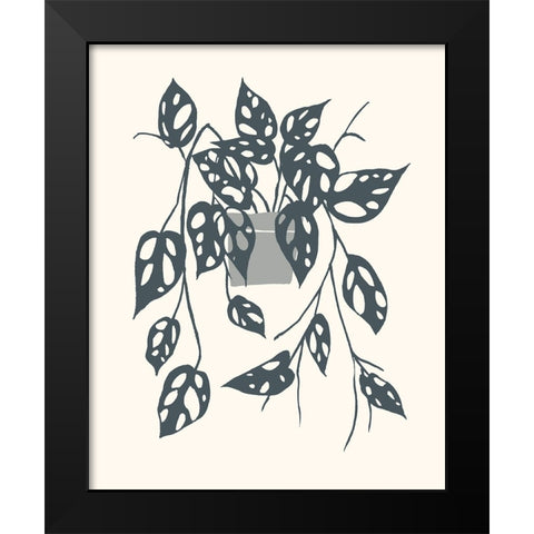 Growing Leaves V Black Modern Wood Framed Art Print by Wang, Melissa