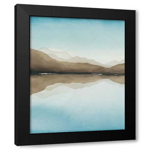 Turquoise Reflections I Black Modern Wood Framed Art Print by Popp, Grace