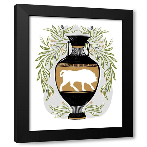 Greek Vases IV Black Modern Wood Framed Art Print with Double Matting by Marr, Laura