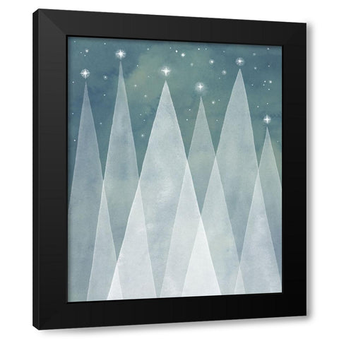 Mod Evergreens II Black Modern Wood Framed Art Print with Double Matting by Popp, Grace