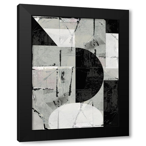 Abstract Neutrality I Black Modern Wood Framed Art Print with Double Matting by Cartissi