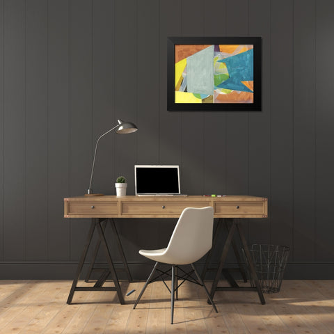 Jigsaw 2 Black Modern Wood Framed Art Print by Cartissi