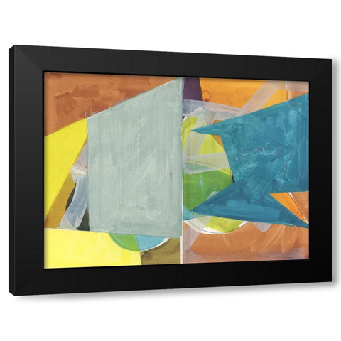Jigsaw 2 Black Modern Wood Framed Art Print by Cartissi