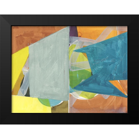 Jigsaw 2 Black Modern Wood Framed Art Print by Cartissi