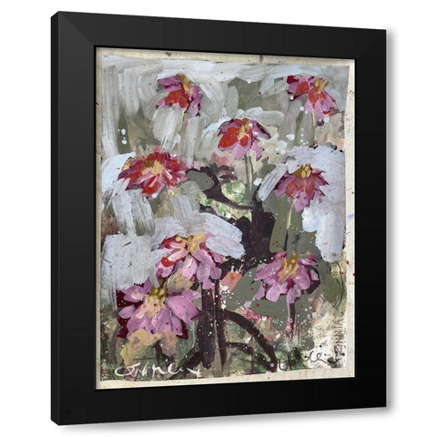 Zinnia I Black Modern Wood Framed Art Print with Double Matting by Ferrell, Erin McGee