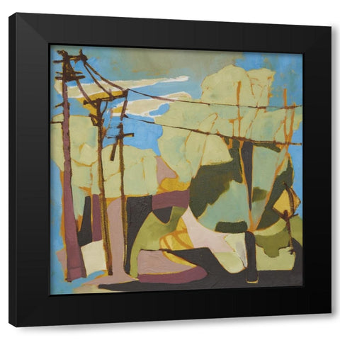 Wires II Black Modern Wood Framed Art Print with Double Matting by Ferrell, Erin McGee