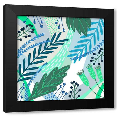 Semi-Tropical Fun II Black Modern Wood Framed Art Print by Moore, Regina