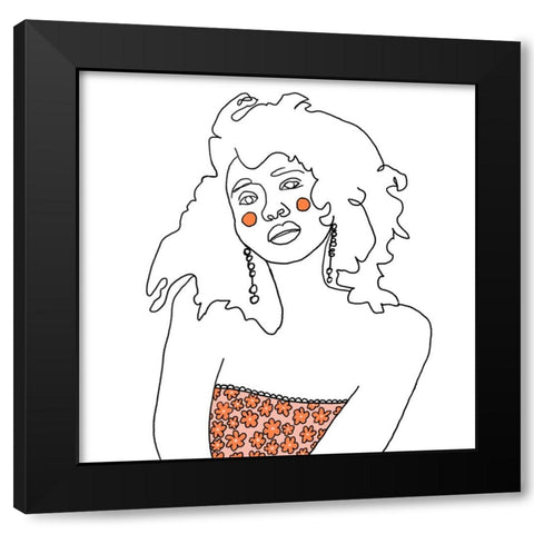 Patterned Dress I Black Modern Wood Framed Art Print with Double Matting by Moore, Regina