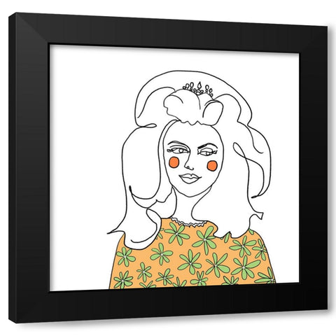 Patterned Dress II Black Modern Wood Framed Art Print with Double Matting by Moore, Regina