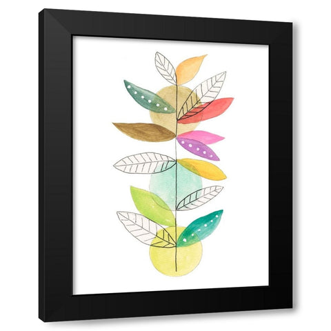 Moon Rising Leaves I Black Modern Wood Framed Art Print by Legner, Gayle Martin