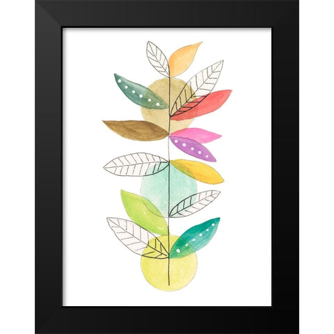 Moon Rising Leaves I Black Modern Wood Framed Art Print by Legner, Gayle Martin