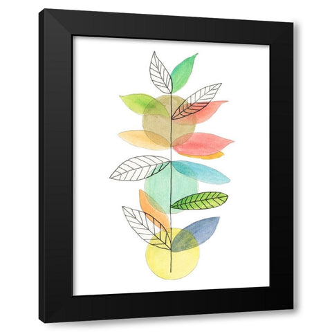 Moon Rising Leaves II Black Modern Wood Framed Art Print with Double Matting by Legner, Gayle Martin