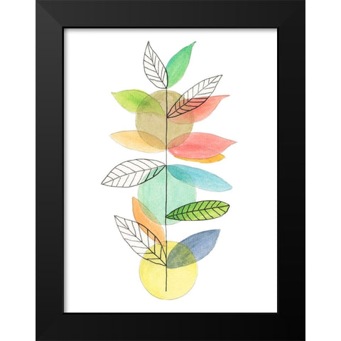 Moon Rising Leaves II Black Modern Wood Framed Art Print by Legner, Gayle Martin