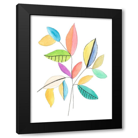 Color Pop Leaves I Black Modern Wood Framed Art Print by Legner, Gayle Martin